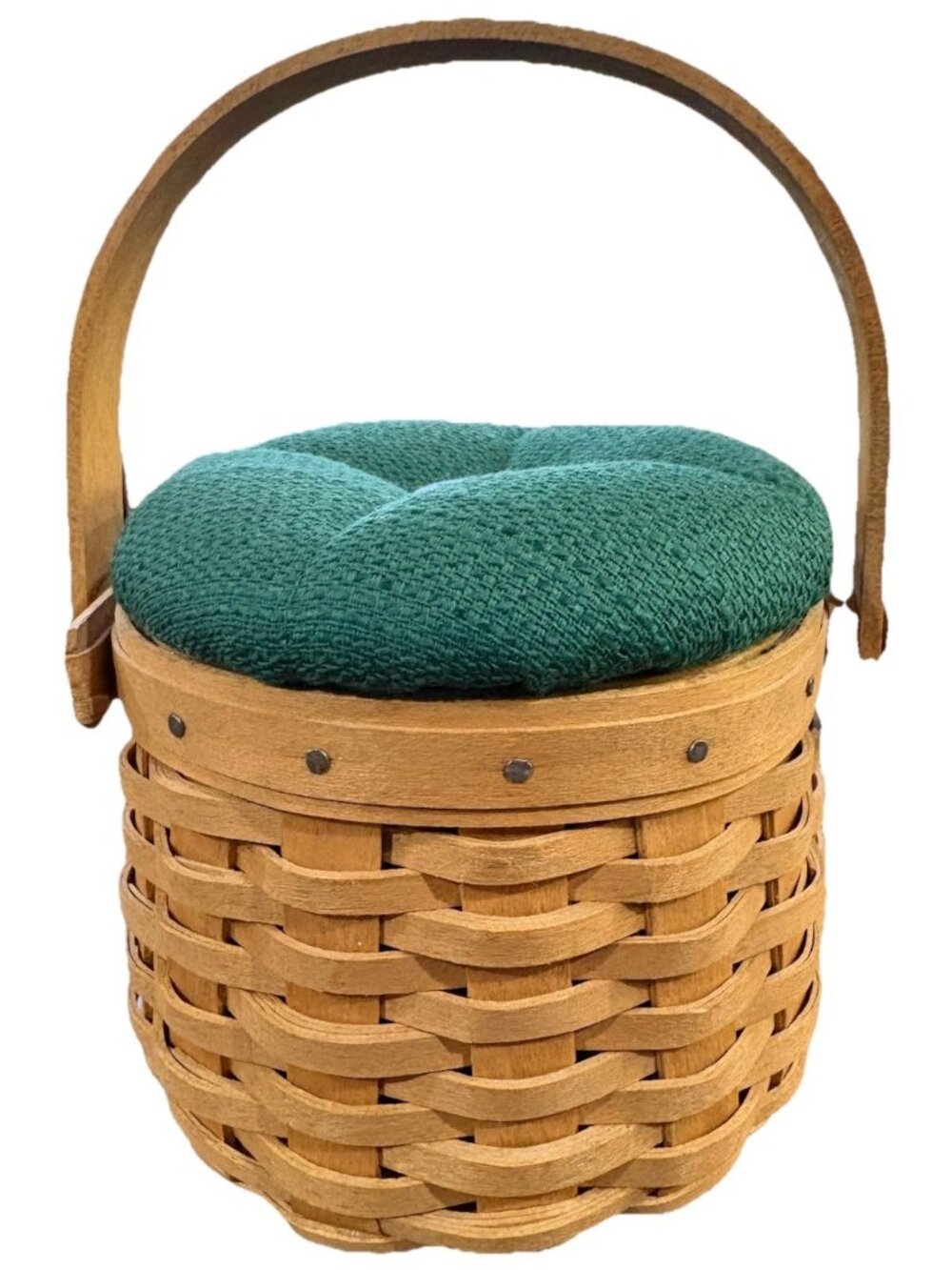 Longaberger Vtg Hostess Appreciation Basket 2003 W/Green Pin Cushion Lid & Liner